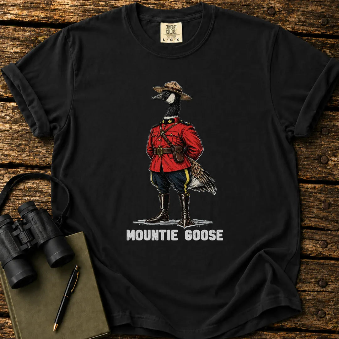 Illustrated Canada Goose design on a retro-style birdwatching t-shirt