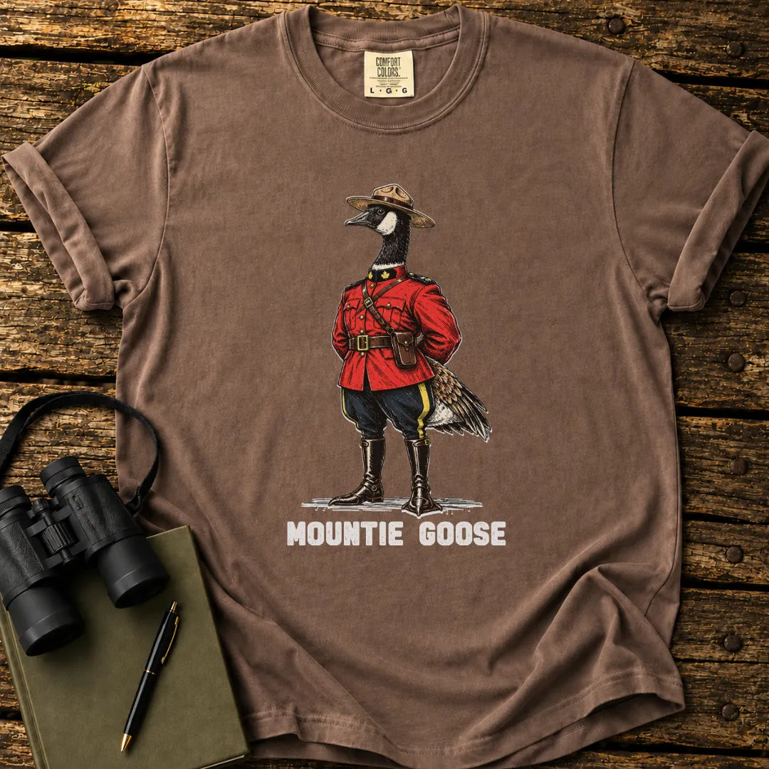 Illustrated Canada Goose design on a retro-style birdwatching t-shirt