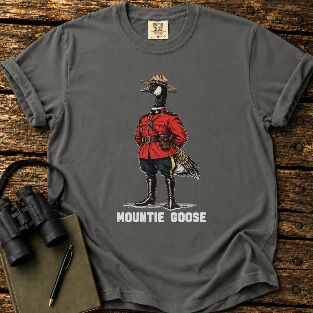 Illustrated Canada Goose design on a retro-style birdwatching t-shirt