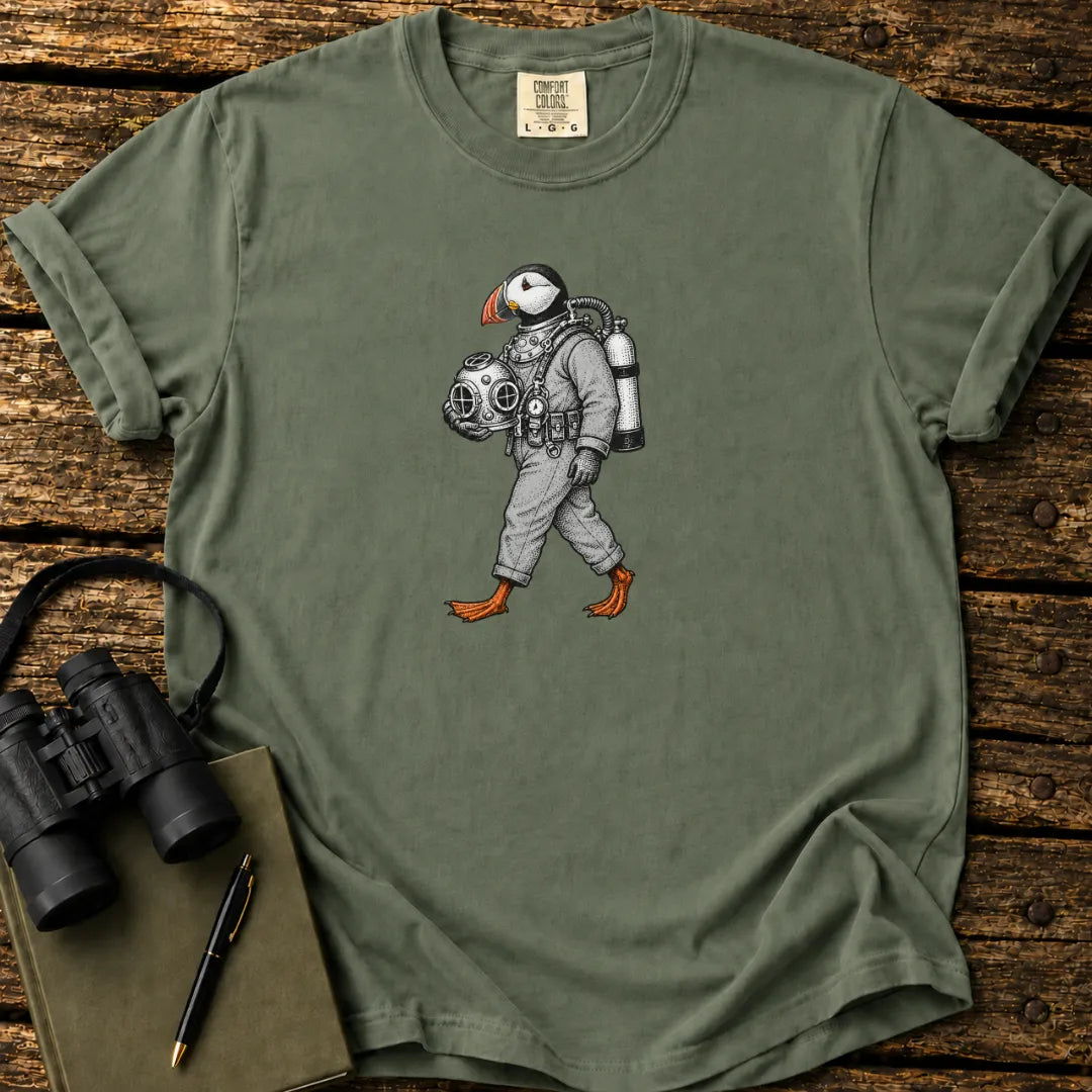 Scuba Diver Puffin T-shirt